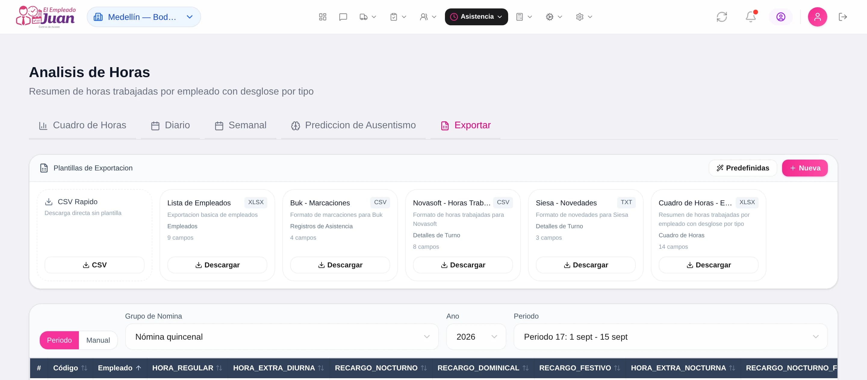 Valida el archivo para el siguiente sistema, vista de demostración de Juan